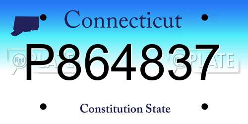 P864837 Connecticut License Plate