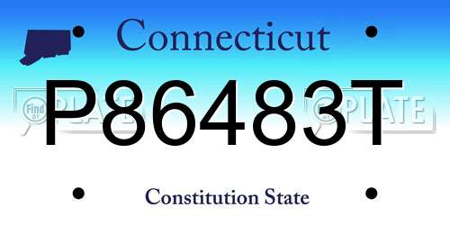 P86483T Connecticut License Plate