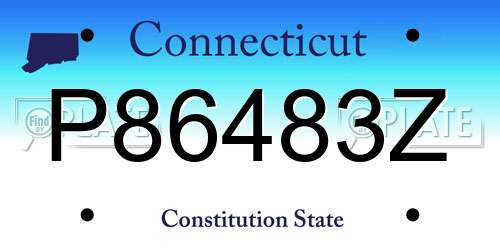 P86483Z Connecticut License Plate