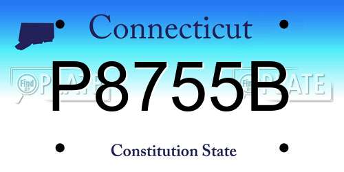 P8755B Connecticut License Plate