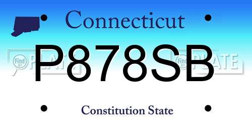 P878SB Connecticut License Plate