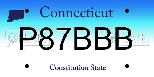 P87BBB Connecticut License Plate