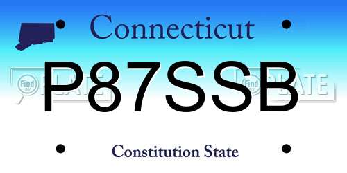 P87SSB Connecticut License Plate