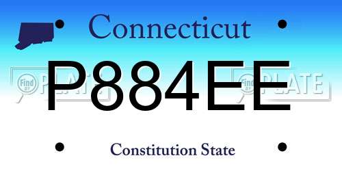 P884EE Connecticut License Plate