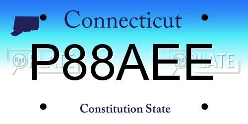P88AEE Connecticut License Plate