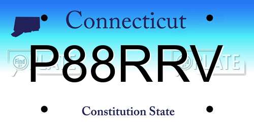 P88RRV Connecticut License Plate