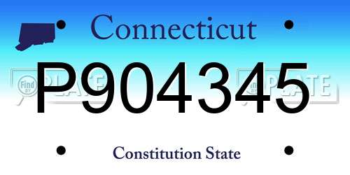 P904345 Connecticut License Plate