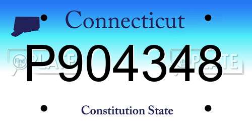 P904348 Connecticut License Plate