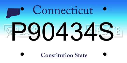 P90434S Connecticut License Plate