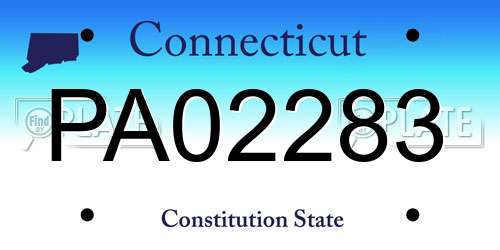 PA02283 Connecticut License Plate