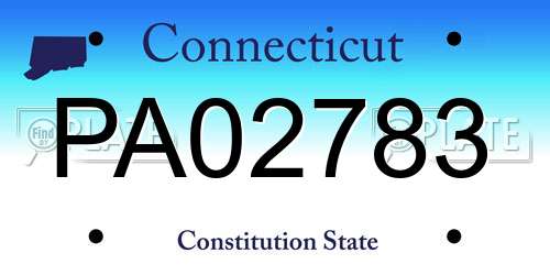 PA02783 Connecticut License Plate