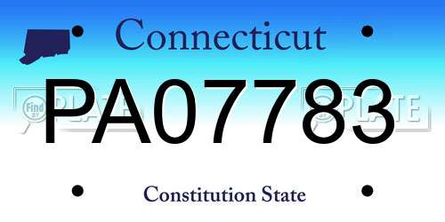 PA07783 Connecticut License Plate
