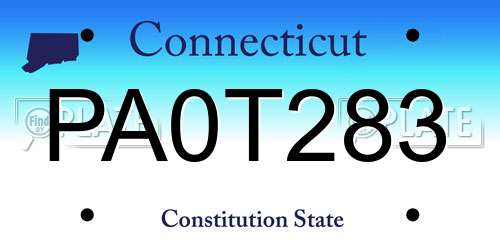 PA0T283 Connecticut License Plate