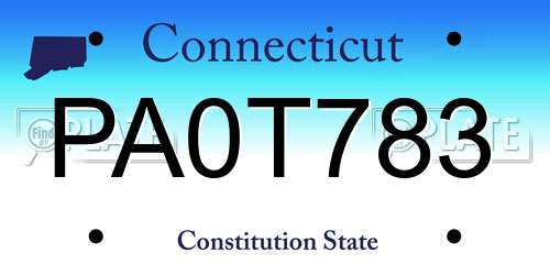 PA0T783 Connecticut License Plate