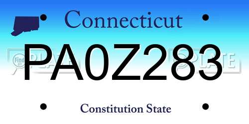 PA0Z283 Connecticut License Plate