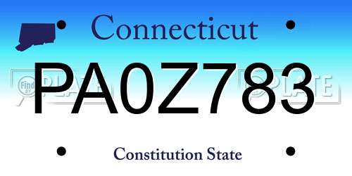 PA0Z783 Connecticut License Plate