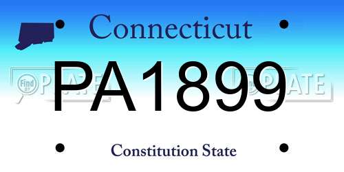 PA1899 Connecticut License Plate