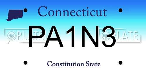 PA1N3 Connecticut License Plate