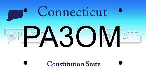 PA3OM Connecticut License Plate