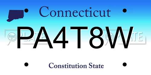 PA4T8W Connecticut License Plate