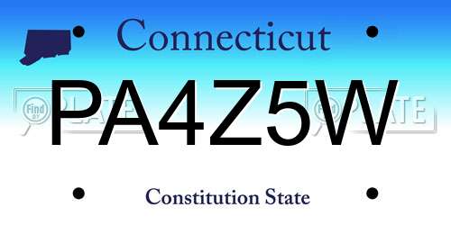 PA4Z5W Connecticut License Plate