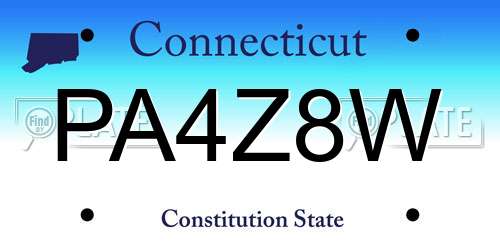 PA4Z8W Connecticut License Plate