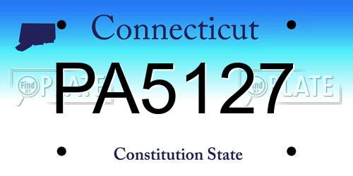 PA5127 Connecticut License Plate