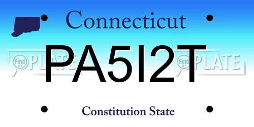 PA5I2T Connecticut License Plate
