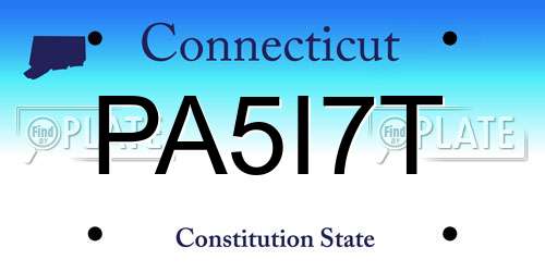 PA5I7T Connecticut License Plate