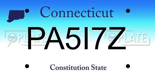 PA5I7Z Connecticut License Plate