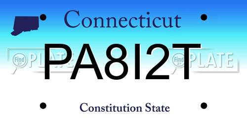 PA8I2T Connecticut License Plate
