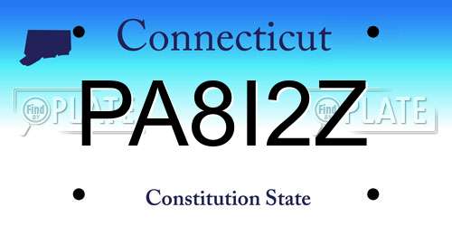 PA8I2Z Connecticut License Plate