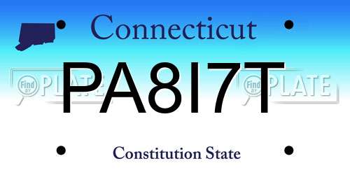 PA8I7T Connecticut License Plate