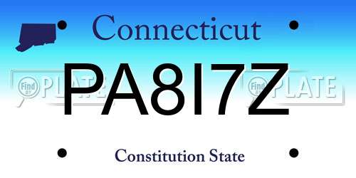 PA8I7Z Connecticut License Plate