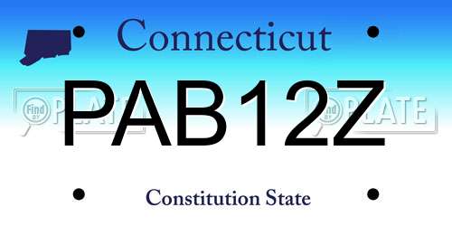 PAB12Z Connecticut License Plate