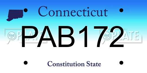 PAB172 Connecticut License Plate