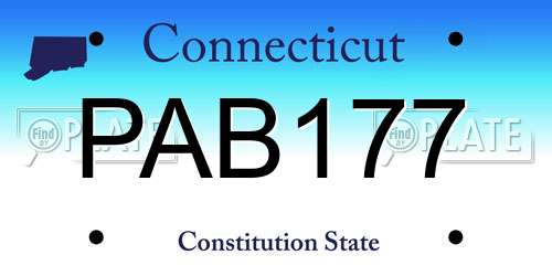 PAB177 Connecticut License Plate