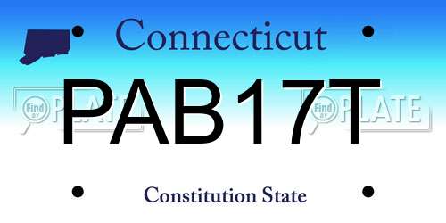 PAB17T Connecticut License Plate