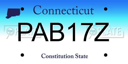 PAB17Z Connecticut License Plate