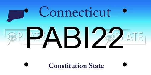 PABI22 Connecticut License Plate