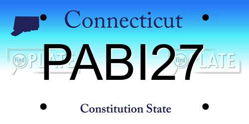 PABI27 Connecticut License Plate