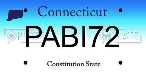 PABI72 Connecticut License Plate