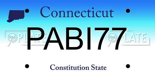 PABI77 Connecticut License Plate