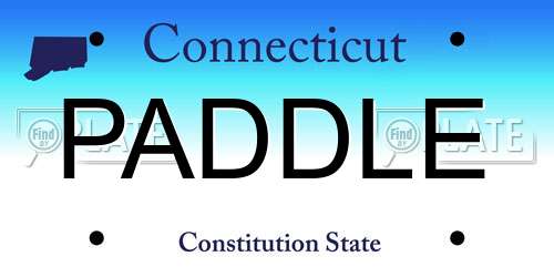 PADDLE Connecticut License Plate