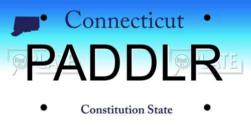 PADDLR Connecticut License Plate