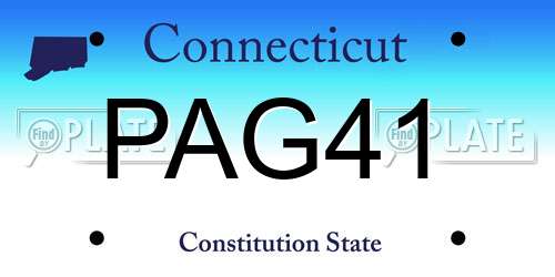 PAG41 Connecticut License Plate