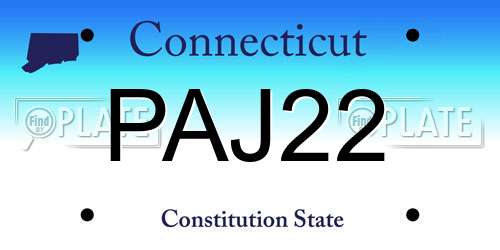 PAJ22 Connecticut License Plate