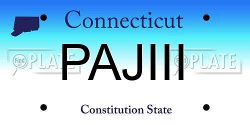 PAJIII Connecticut License Plate