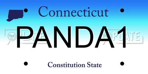 PANDA1 Connecticut License Plate