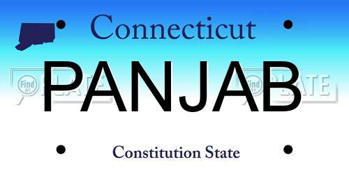 PANJAB Connecticut License Plate